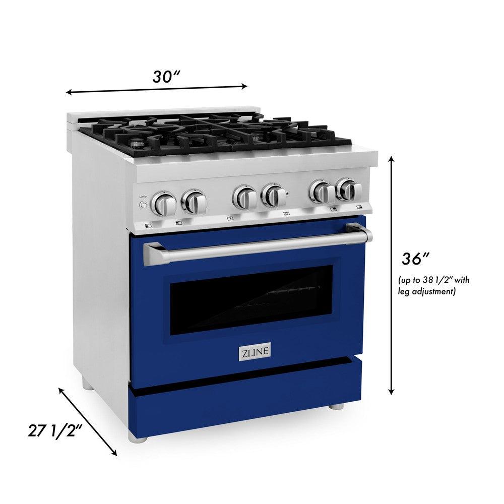 30" 4.0 cu. ft. Dual Fuel Range with Gas Stove and Electric Oven with Color Door Options (RA30) RABG30