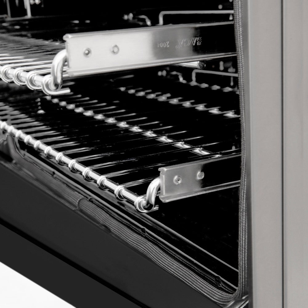 24 In. 2.8 Cu. Ft. Legacy Dual Fuel Range With 4 Burner Gas Cooktop And Electric Convection Oven In Stainless Steel And Black Matte Door RABLM24