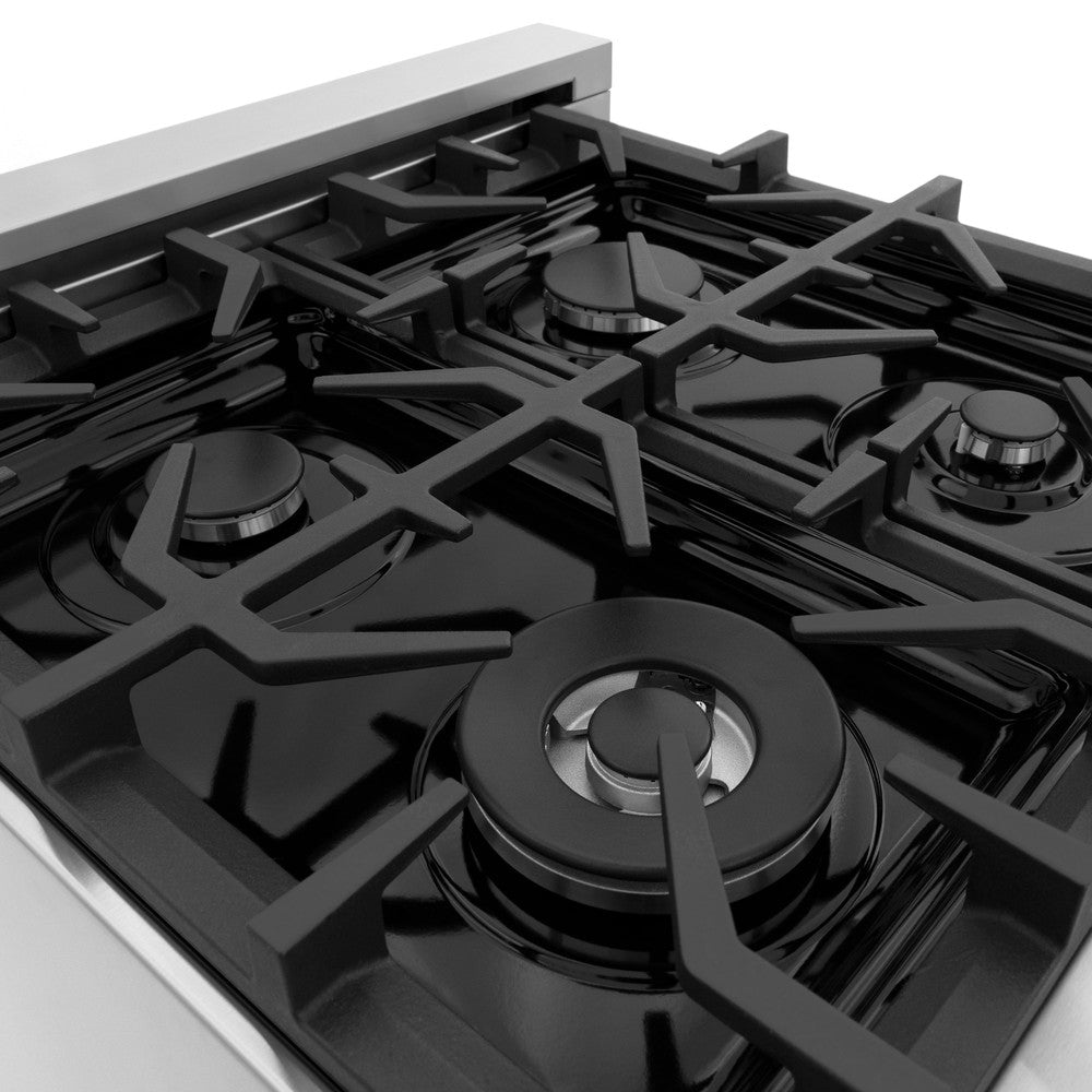 30 In. 4.0 Cu. Ft. Legacy Dual Fuel Range With 4 Burner Gas Cooktop And Electric Convection Oven In Stainless Steel And Black Matte Door RABLM30