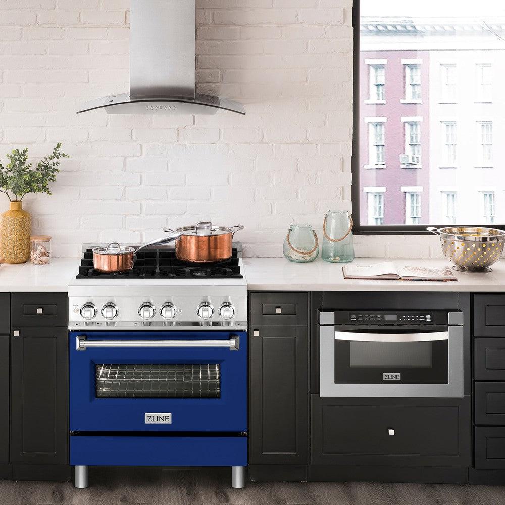 30" 4.0 cu. ft. Dual Fuel Range with Gas Stove and Electric Oven with Color Door Options (RA30) RABM30