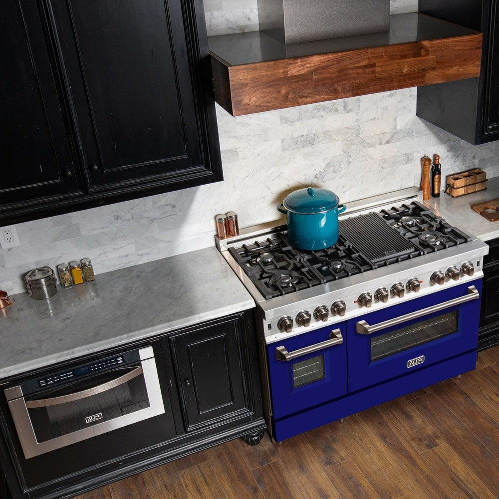48" Professional Dual Fuel Range with Color Door Options (RA48) RABM48