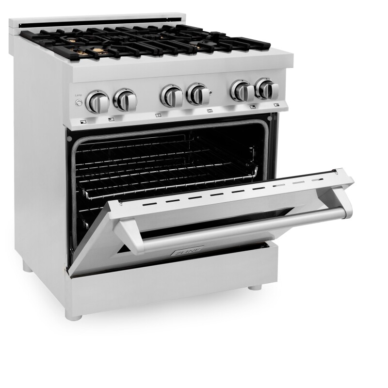 30" 4.0 cu. ft. Dual Fuel Range with Gas Stove and Electric Oven with Brass Burners RABR30