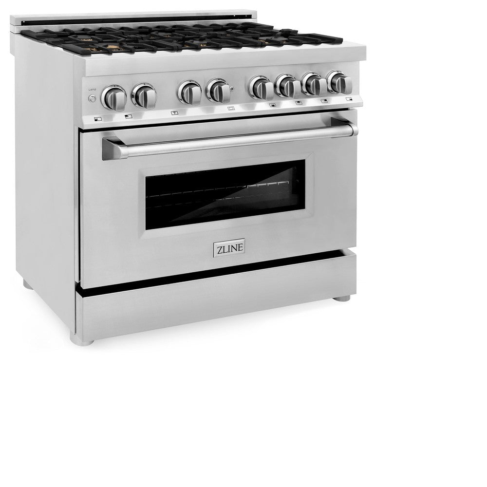 36 In. 4.6 Cu. Ft. Legacy Dual Fuel Range With Gas Cooktop And Electric Convection Oven In Stainless Steel With 6 Brass Burners RABR36