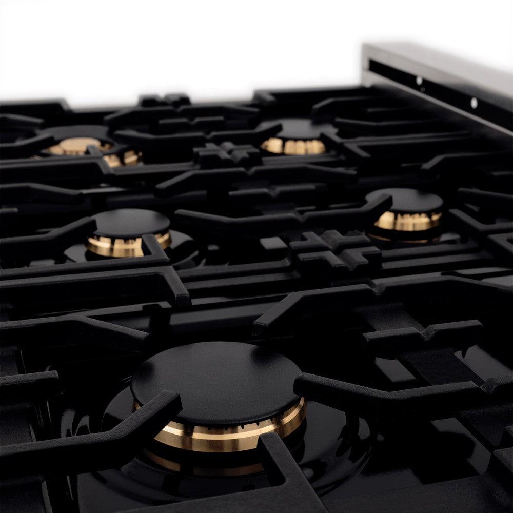 36 In. 4.6 Cu. Ft. Legacy Dual Fuel Range With Gas Cooktop And Electric Convection Oven In Stainless Steel With 6 Brass Burners RABR36