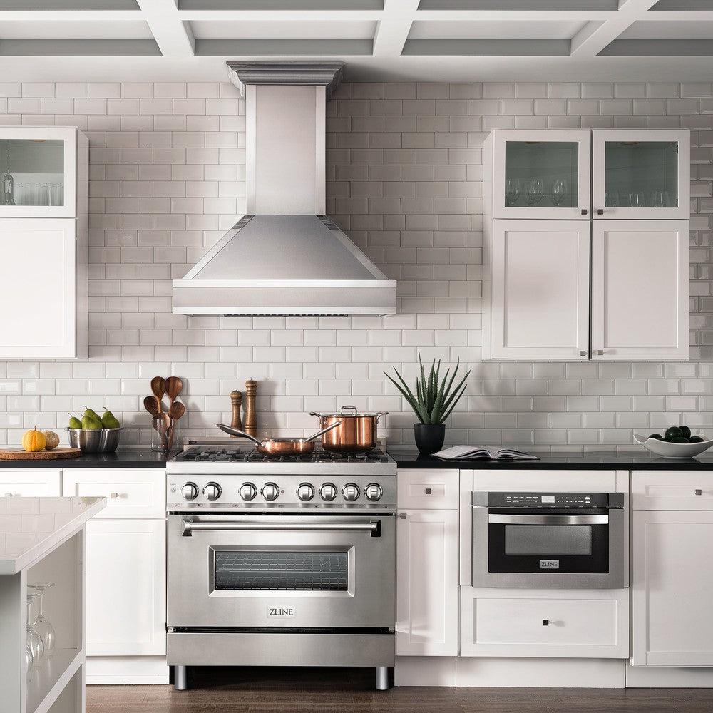 36 In. 4.6 Cu. Ft. Legacy Dual Fuel Range With Gas Cooktop And Electric Convection Oven In Stainless Steel With 6 Brass Burners RABR36