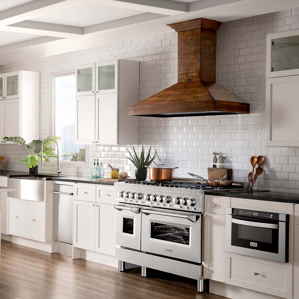 48 In. 6.0 Cu. Ft. Legacy Dual Fuel Range With Gas Cooktop And 2 Electric Ovens In Stainless Steel With Brass Burners RABR48