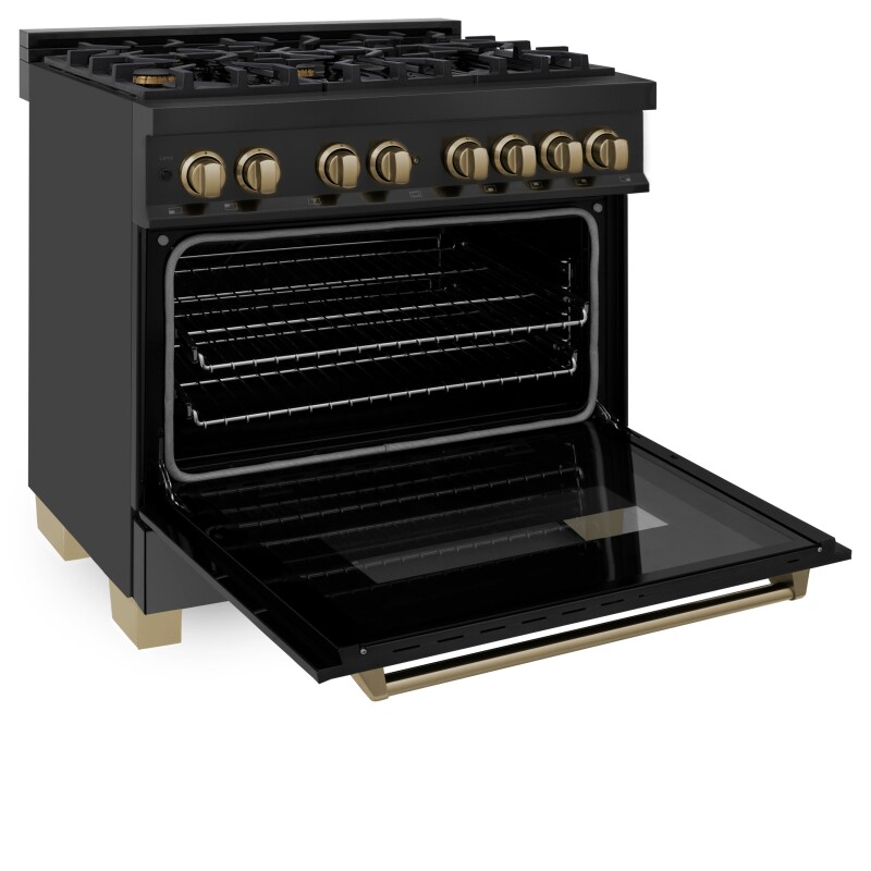 Autograph Edition 36" 4.6 cu. ft. Dual Fuel Range with Gas Stove and Electric Oven with Champagne Bronze Accents RABZ36CB
