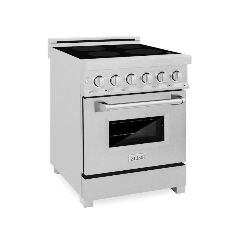 ZLINE 24 in. 2.8 cu. ft. Legacy Induction Range with 4 Element Cooktop and Electric Oven in Satin Stainless Steel (RAINDS-SN-24) RAINDSSN24
