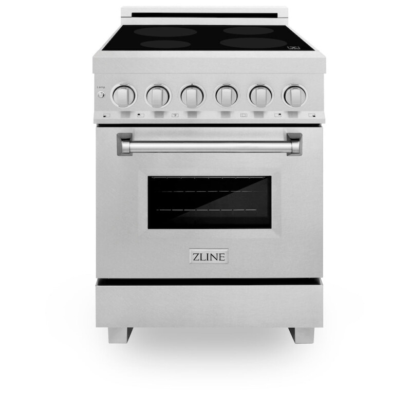 ZLINE 24 in. 2.8 cu. ft. Legacy Induction Range with 4 Element Cooktop and Electric Oven in Satin Stainless Steel (RAINDS-SN-24) RAINDSSN24, product image 3 of 12