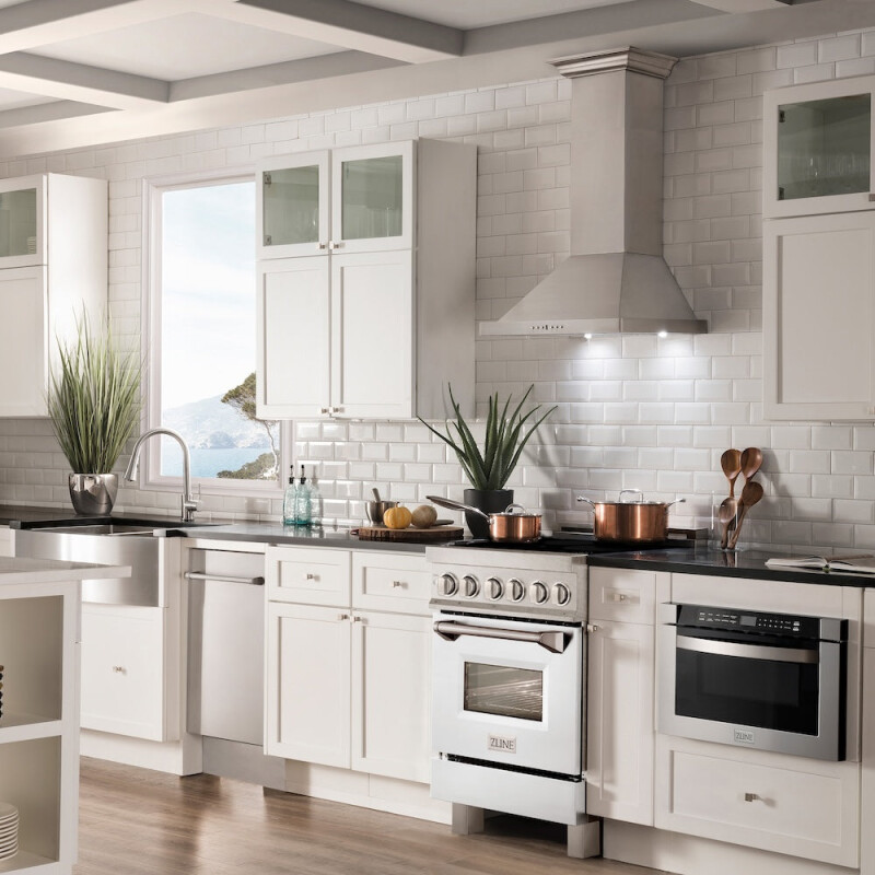 ZLINE 24 in. 2.8 cu. ft. Legacy Induction Range with 4 Element Cooktop and Electric Oven in Satin Stainless Steel and White Matte Door (RAINDS-WM-24) RAINDSWM24, product image 2 of 10