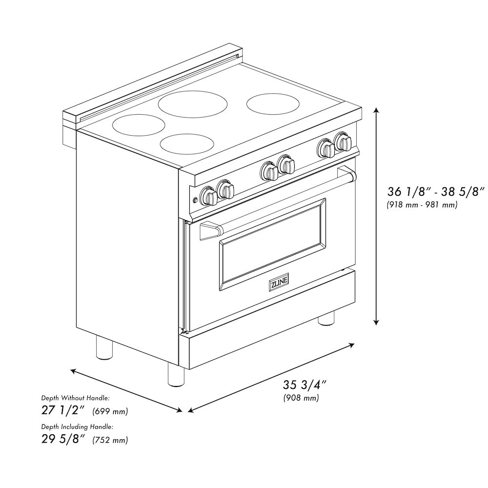 36" 4.6 cu. ft. Induction Range with a 4 Element Stove and Electric Oven RAINDSWM36, product image 10 of 10