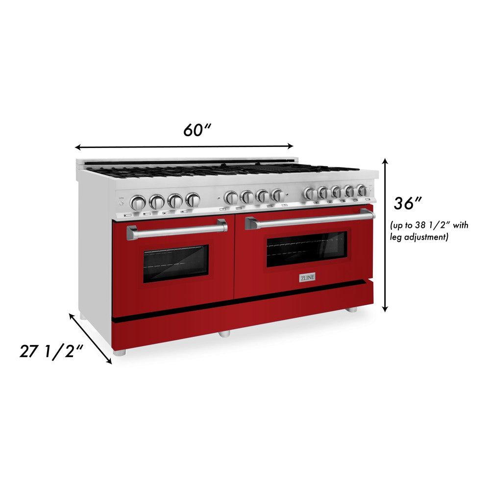 60" 7.4 cu. ft. Dual Fuel Range with Gas Stove and Electric Oven with color options (RA60) RARG60