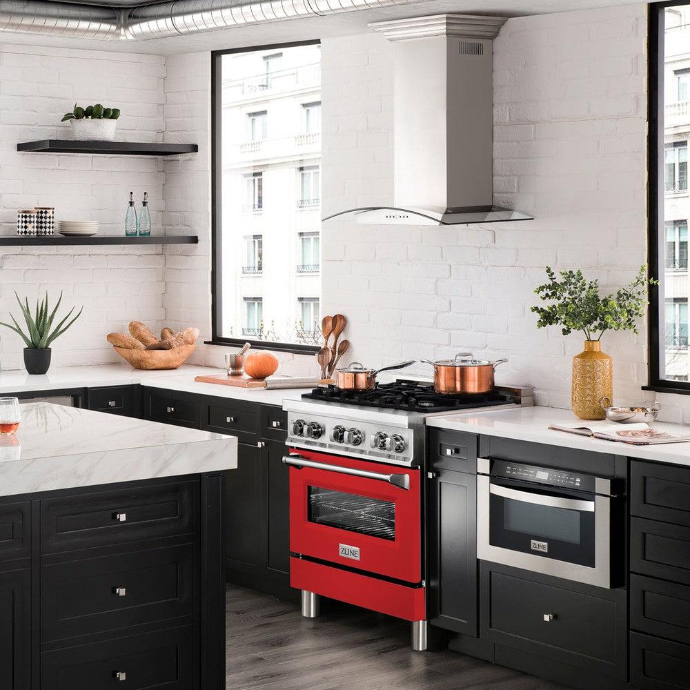 30" 4.0 cu. ft. Dual Fuel Range with Gas Stove and Electric Oven with Color Door Options (RA30) RARM30