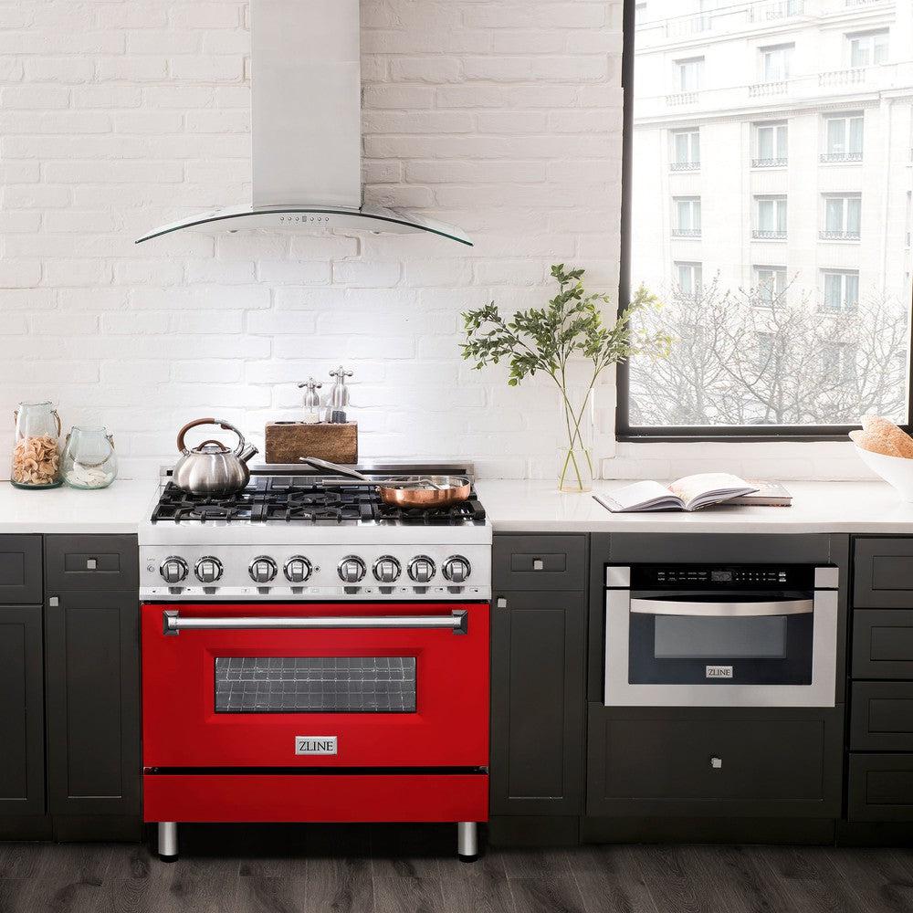 36" Dual Fuel Range with Gas Stove and Electric Oven with Color Door Options (RA36) RARM36