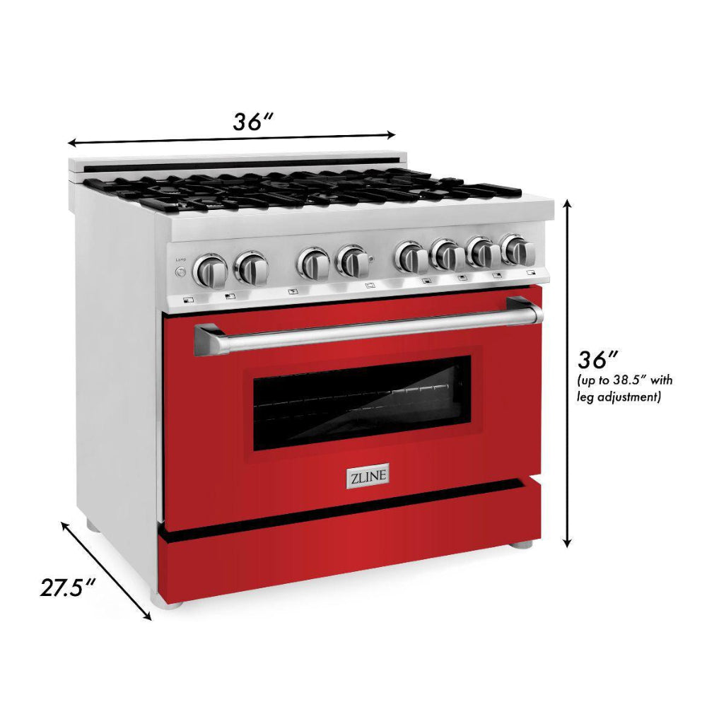 36" Dual Fuel Range with Gas Stove and Electric Oven with Color Door Options (RA36) RARM36
