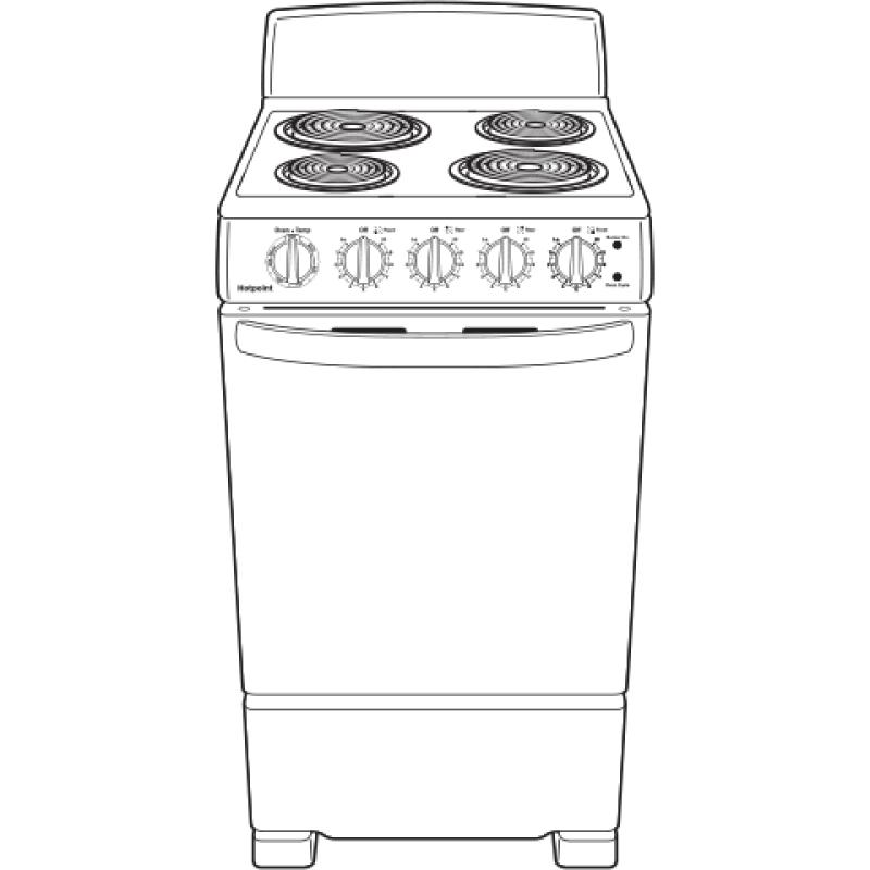 Hotpoint® ENERGY STAR® 20" Electric Free-Standing Front-Control Electric Range view 10