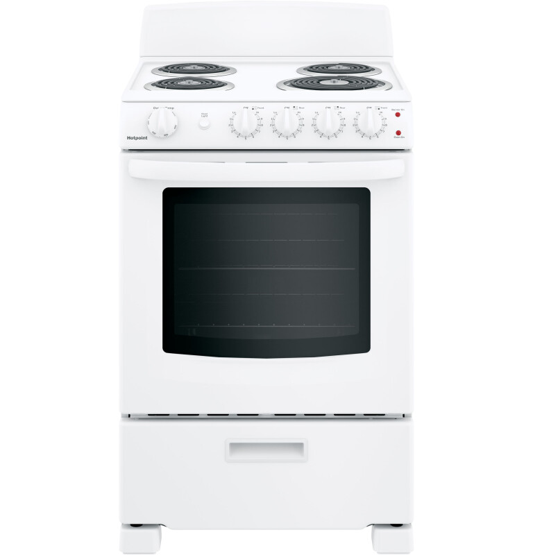 Hotpoint® 24" Free-Standing Front-Control Electric Range RAS300DMWW