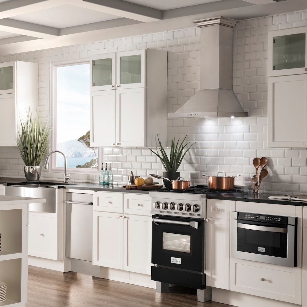 24 In. 2.8 Cu. Ft. Legacy Dual Fuel Range With 4 Burner Gas Cooktop And Electric Convection Oven In Satin Stainless Steel And Black Matte Door RASBLM24