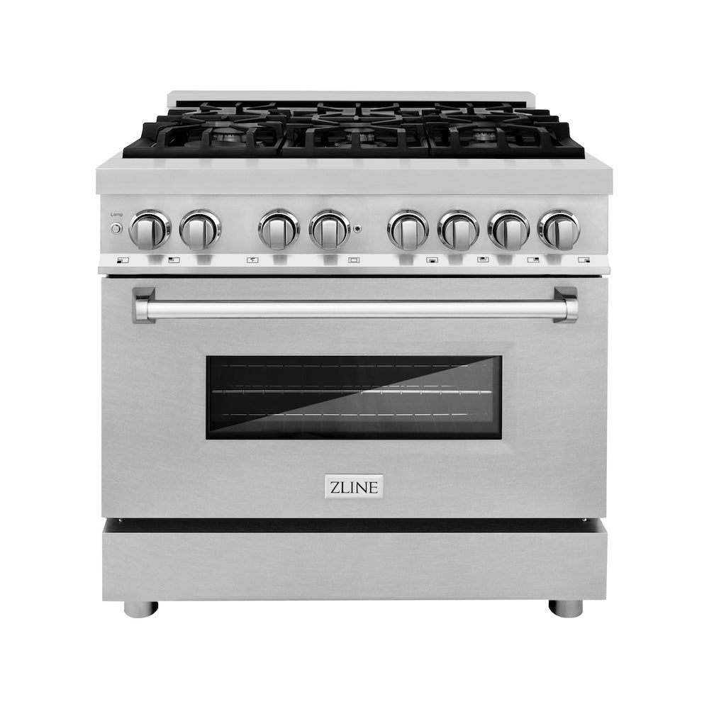 36 In. 4.6 Cu. Ft. Legacy Dual Fuel Range With 6 Burner Gas Cooktop And Electric Convection Oven In Stainless Steel With Satin Stainless Steel Door RASN36