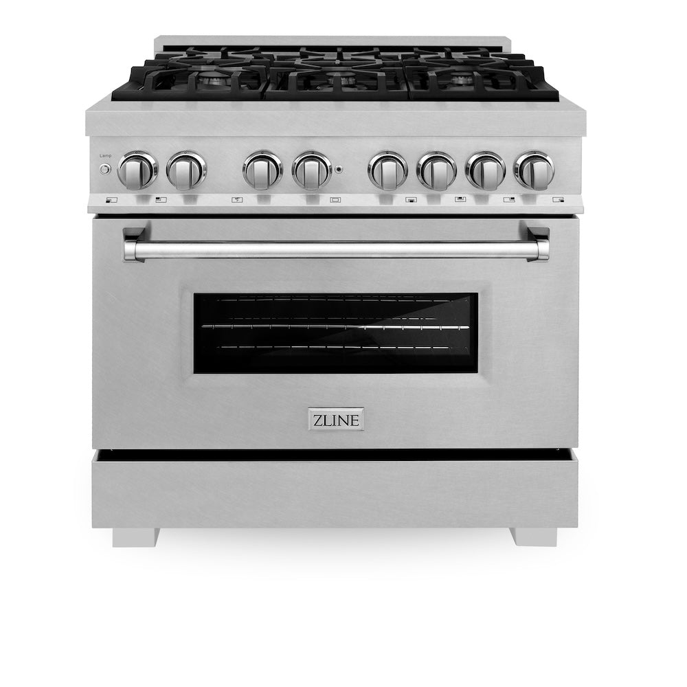 36 In. 4.6 Cu. Ft. Legacy Dual Fuel Range With 6 Burner Gas Cooktop And Electric Convection Oven In Satin Stainless Steel RASSN36