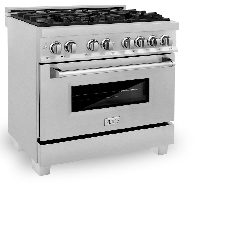 36 In. 4.6 Cu. Ft. Legacy Dual Fuel Range With 6 Burner Gas Cooktop And Electric Convection Oven In Satin Stainless Steel RASSN36