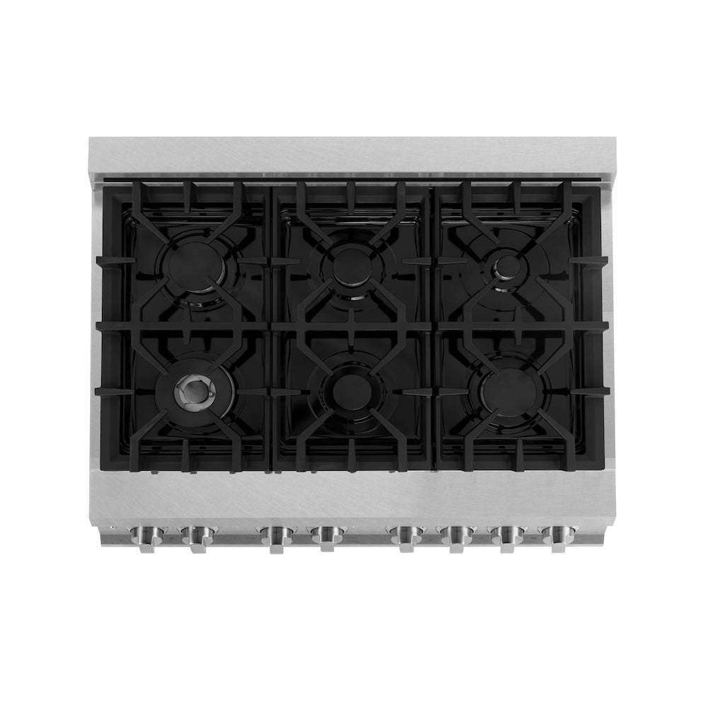 36 In. 4.6 Cu. Ft. Legacy Dual Fuel Range With 6 Burner Gas Cooktop And Electric Convection Oven In Satin Stainless Steel RASSN36