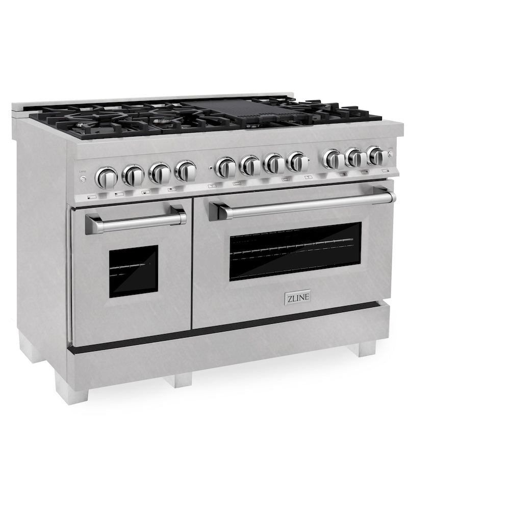 48" 6.0 cu. ft. Dual Fuel Range with Gas Stove and Electric Oven in DuraSnow® Stainless Steel (RAS-48) -DuraSnow Stainless Steel® RASSN48