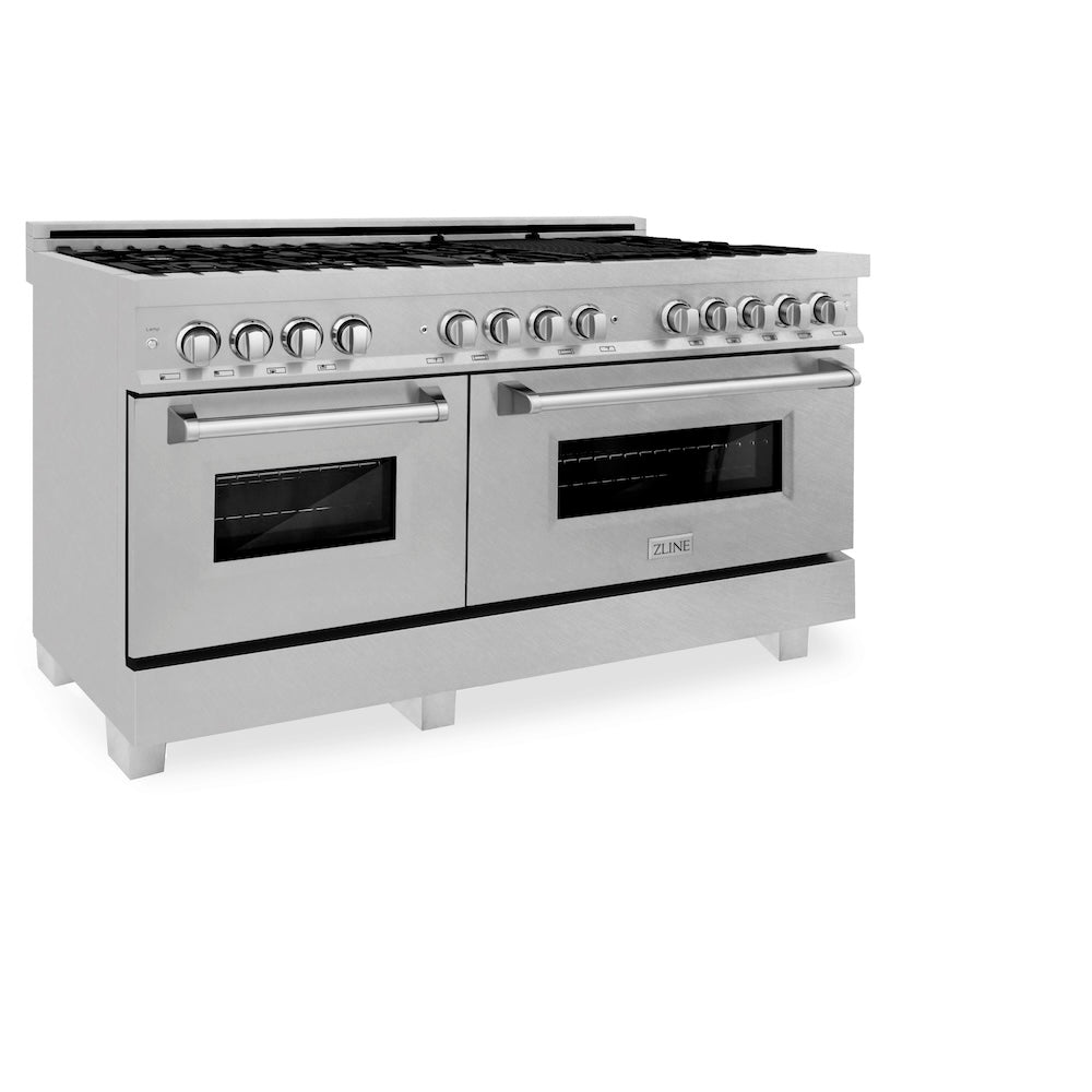 60 In. 7.4 Cu. Ft. Legacy Dual Fuel Range With 9 Burner Gas Cooktop And 2 Electric Convection Ovens In Satin Stainless Steel RASSN60