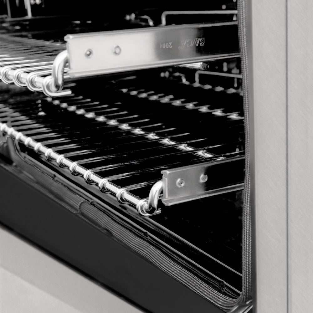 24" 2.8 cu. ft. Dual Fuel Range with Gas Stove and Electric Oven in DuraSnow® (RAS-24) - DuraSnow® With Brass Burners RASSNBR24