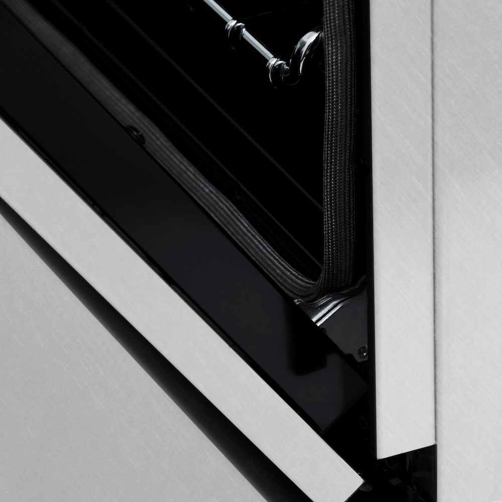 Autograph Edition 30 In. 4.0 Cu. Ft. Legacy Dual Fuel Range With 4 Burner Gas Cooktop And Electric Convection Oven In Satin Stainless Steel And Matte Black Accents RASZSN30MB