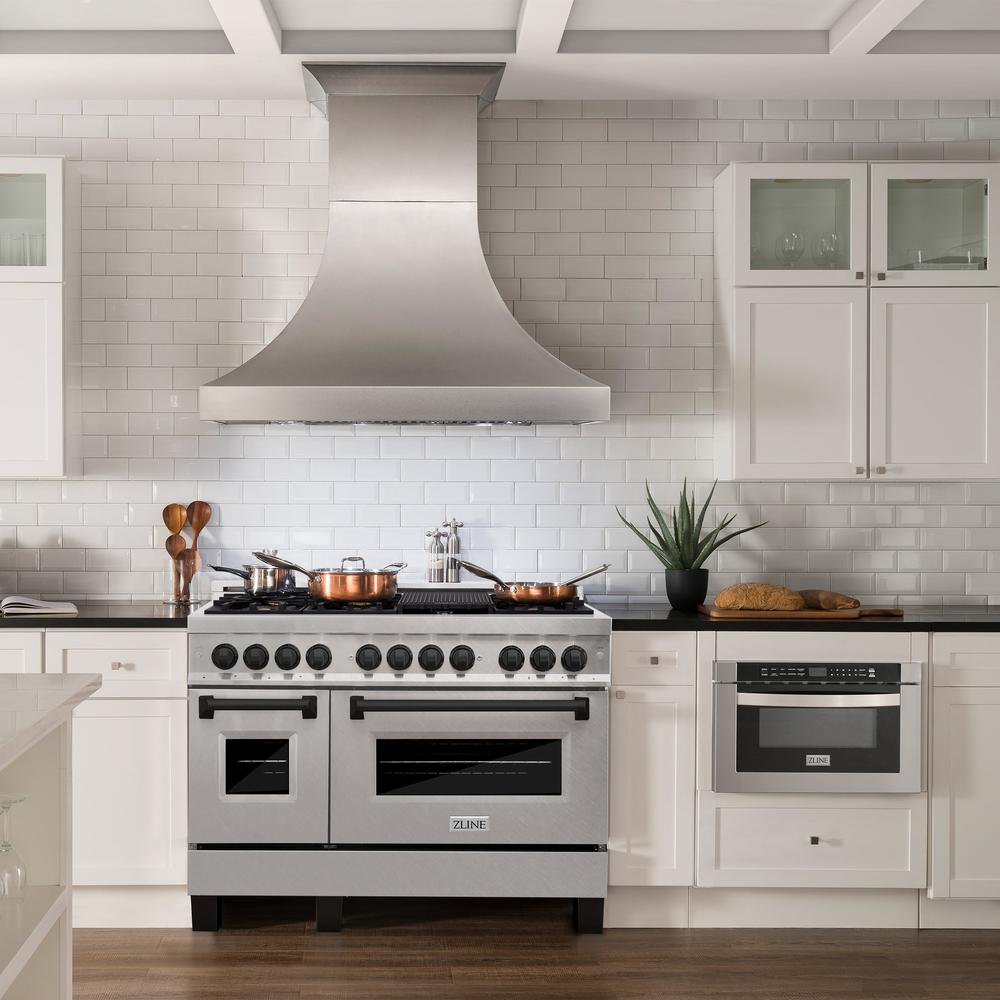 Autograph Edition 48 In. 6.0 Cu. Ft. Legacy Dual Fuel Range With 7 Burner Gas Cooktop And 2 Electric Ovens In Satin Stainless Steel And Matte Black Accents RASZSN48MB