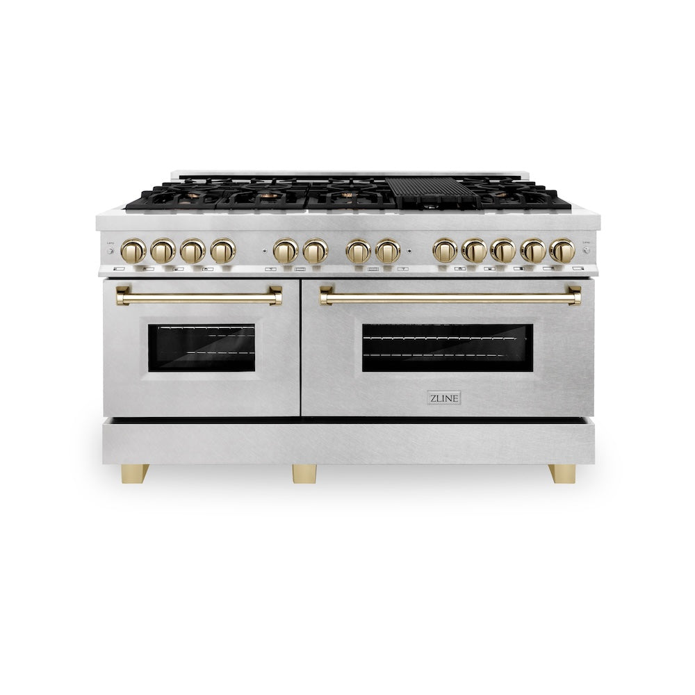 Autograph Edition 60" 7.4 cu. ft. Dual Fuel Range with Gas Stove and Electric Oven with Gold Accents RASZSN60G