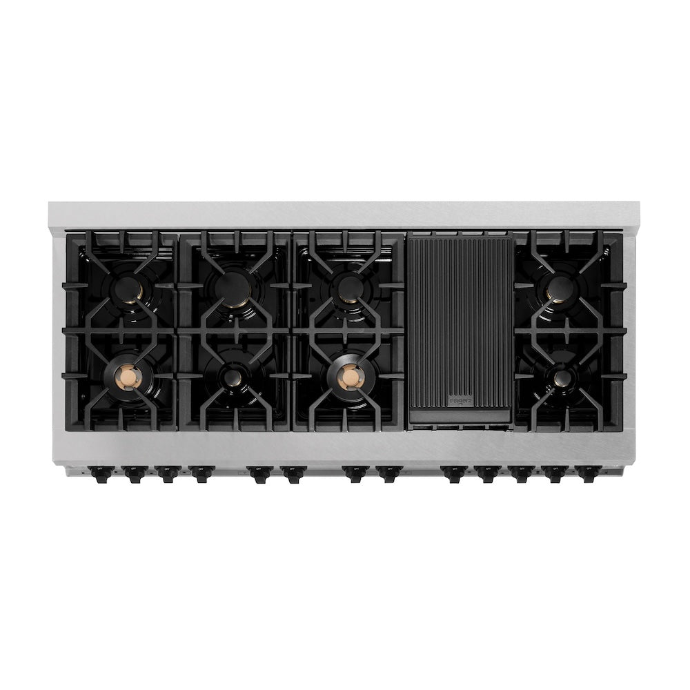 Autograph Edition 60 In. 7.4 Cu. Ft. Legacy Dual Fuel Range With 9 Burner Gas Cooktop And 2 Electric Convection Ovens In Satin Stainless Steel And Matte Black Accents RASZSN60MB