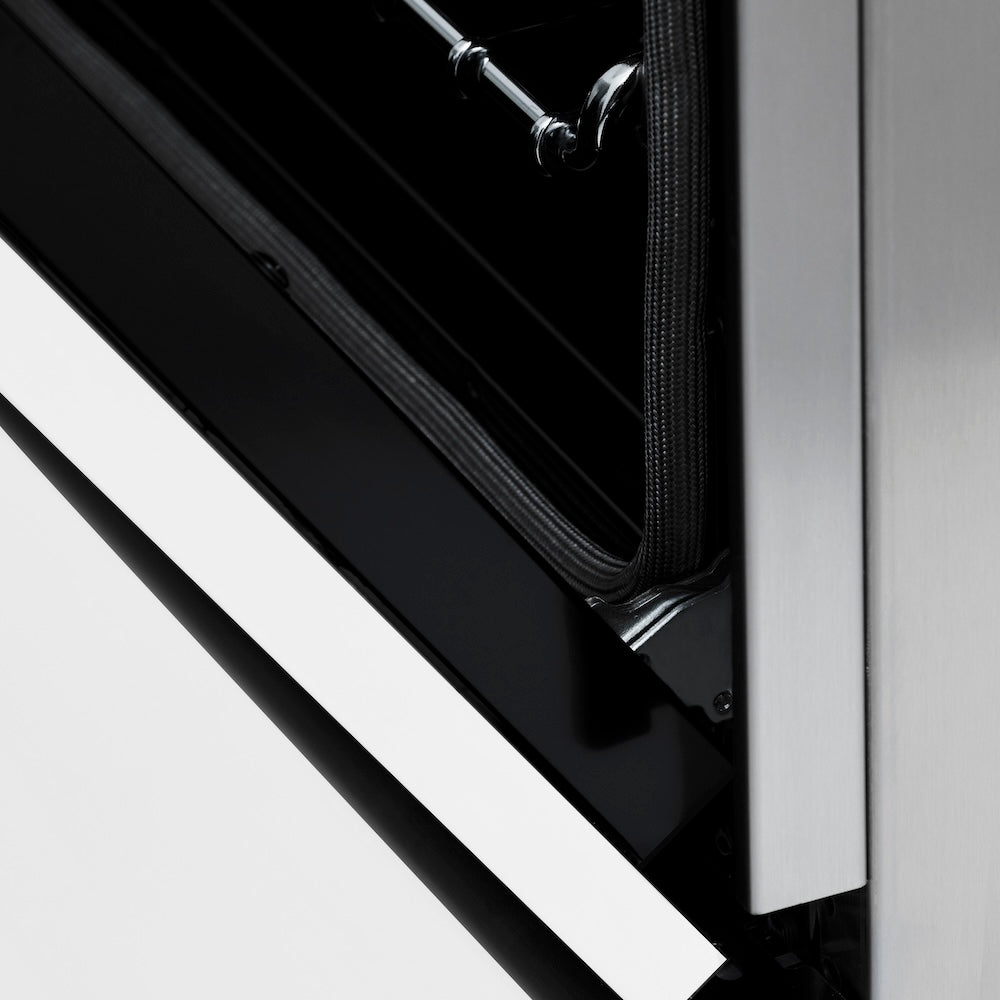 Autograph Edition 30 In. 4.0 Cu. Ft. Legacy Dual Fuel Range With 4 Burner Gas Cooktop And Electric Convection Oven In Satin Stainless Steel With White Matte Door And Polished Gold Accents RASZWM30G