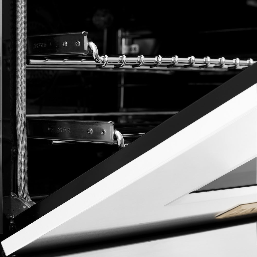 Autograph Edition 36" 4.6 cu. ft. Dual Fuel Range with Gas Stove and Electric Oven with White Matte Door and Gold Accents RASZWM36G