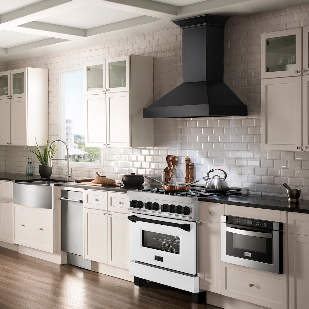 Autograph Edition 36 In. 4.6 Cu. Ft. Legacy Dual Fuel Range With 6 Burner Gas Cooktop And Electric Convection Oven In Satin Stainless Steel With White Matte Door And Matte Black Accents RASZWM36MB