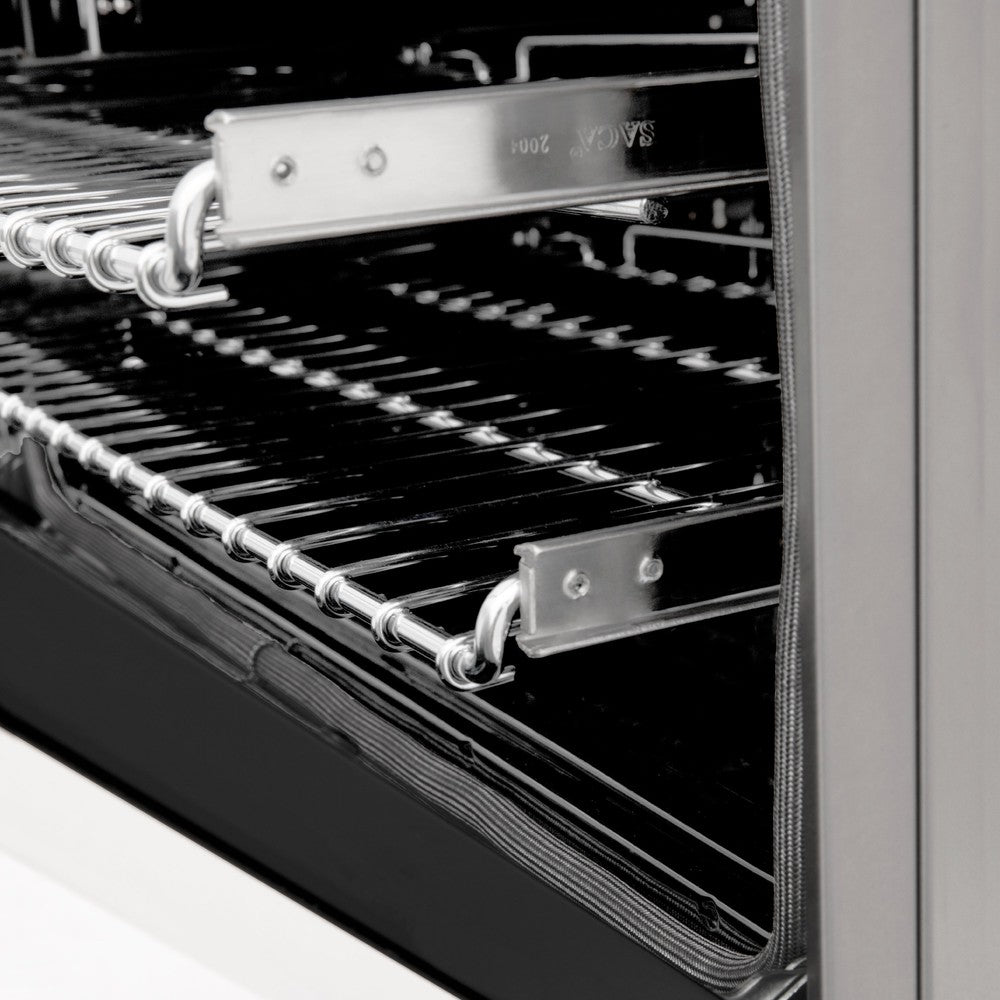 24 In. 2.8 Cu. Ft. Legacy Dual Fuel Range With 4 Burner Gas Cooktop And Electric Convection Oven In Stainless Steel And White Matte Door RAWM24