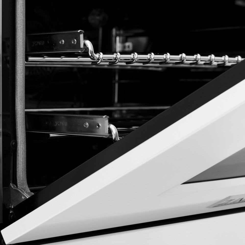 36 In. 4.6 Cu. Ft. Legacy Dual Fuel Range With 6 Burner Gas Cooktop And Electric Convection Oven In Stainless Steel And White Matte Door RAWM36