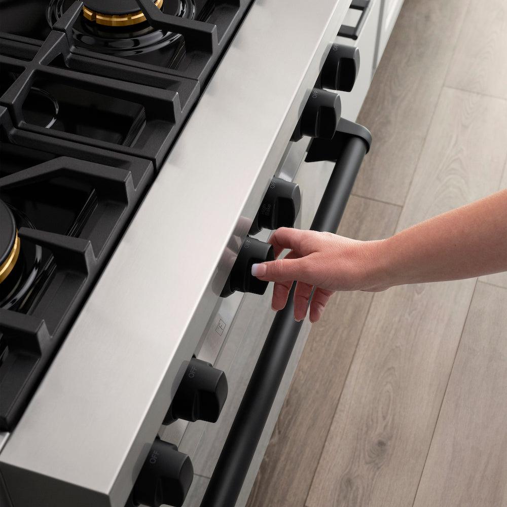 Autograph Edition 30 In. 4.0 Cu. Ft. Legacy Dual Fuel Range With 4 Burner Gas Cooktop And Electric Convection Oven In Stainless Steel And Matte Black Accents RAZ30MB