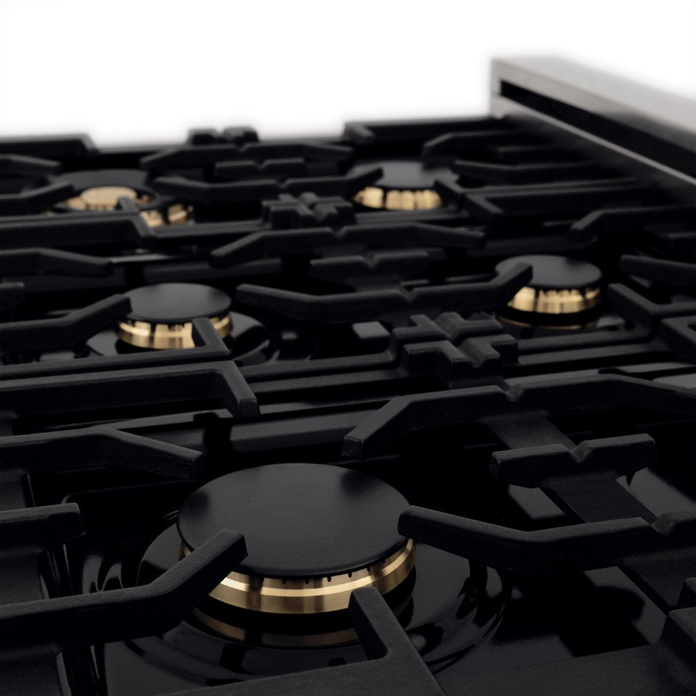 Autograph Edition 36 In. 4.6 Cu. Ft. Legacy Dual Fuel Range With 6 Burner Gas Cooktop And Electric Convection Oven In Stainless Steel And Matte Black Accents RAZ36MB