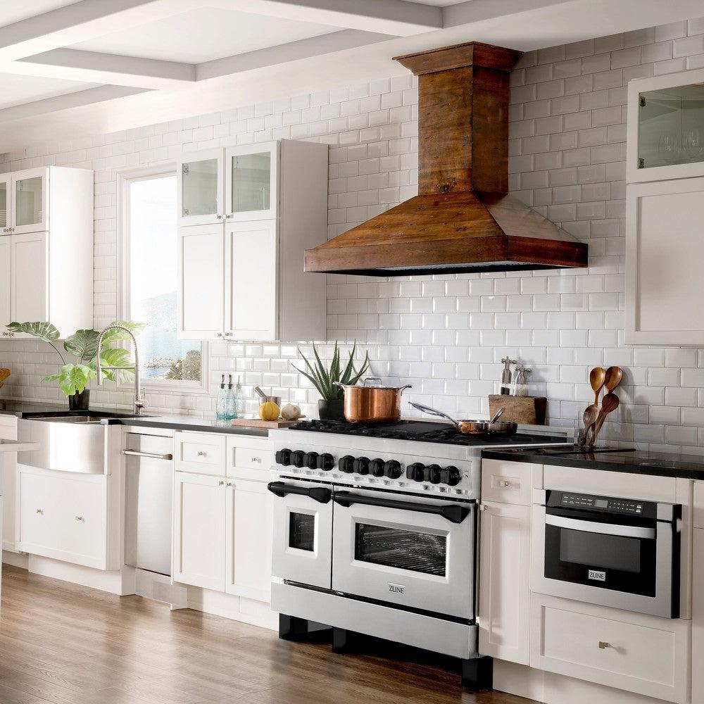 Autograph Edition 48 In. 6.0 Cu. Ft. Legacy Dual Fuel Range With 7 Burner Gas Cooktop And 2 Electric Ovens In Stainless Steel And Matte Black Accents RAZ48MB