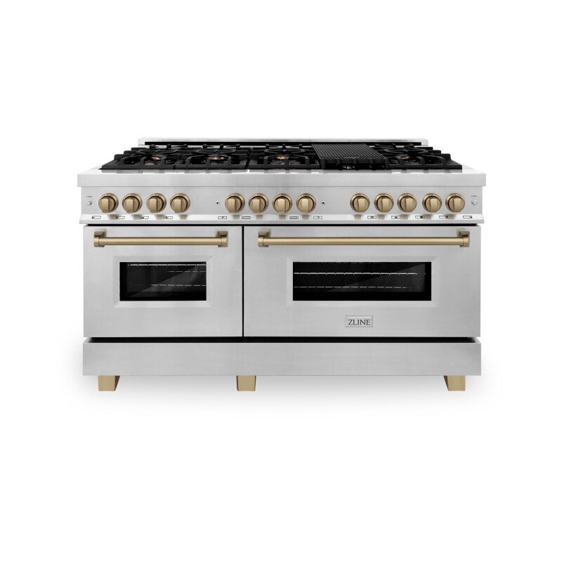 Autograph Edition 60" 7.4 cu. ft. Dual Fuel Range with Gas Stove and Electric Oven with Champagne Bronze Accents RAZ60CB