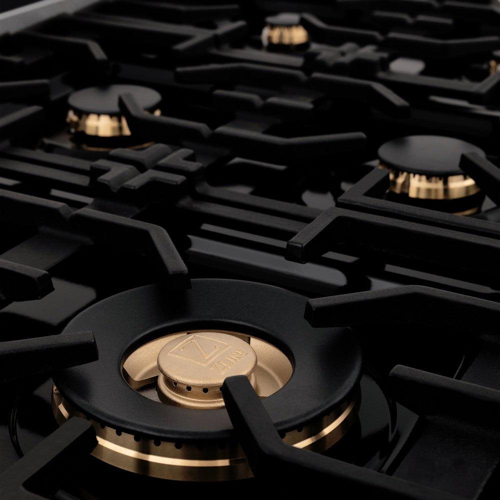 Autograph Edition 60 In. 7.4 Cu. Ft. Legacy Dual Fuel Range With 9 Burner Gas Cooktop And 2 Electric Convection Ovens In Stainless Steel And Polished Gold Accents RAZ60G