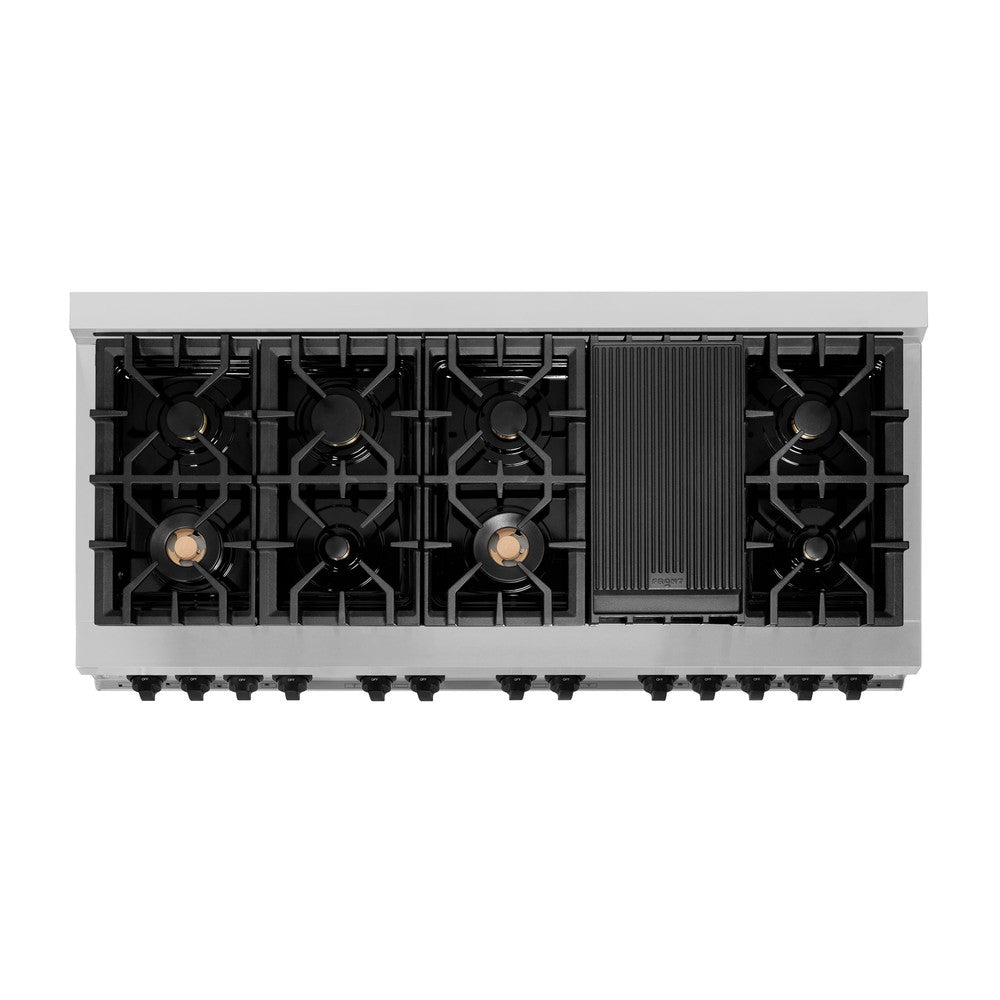 Autograph Edition 60 In. 7.4 Cu. Ft. Legacy Dual Fuel Range With 9 Burner Gas Cooktop And 2 Electric Convection Ovens In Stainless Steel And Matte Black Accents RAZ60MB