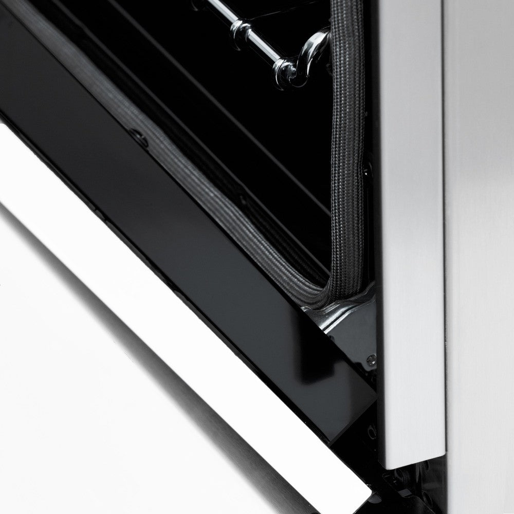Autograph Edition 24 In. 2.8 Cu. Ft. Legacy Dual Fuel Range With 4 Burner Gas Cooktop And Electric Convection Oven In Stainless Steel With White Matte Door And Matte Black Accents RAZWM24MB
