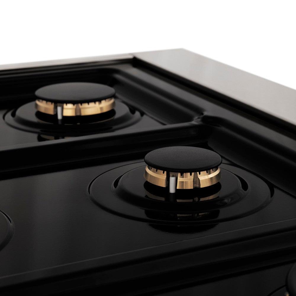 Autograph Edition 36 In. 4.6 Cu. Ft. Legacy Dual Fuel Range With 6 Burner Gas Cooktop And Electric Convection Oven In Stainless Steel With White Matte Door And Matte Black Accents RAZWM36MB