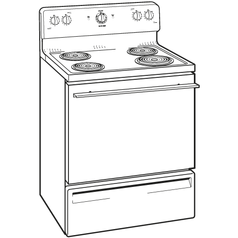 30" Free-Standing Electric Range RB525DDWW, product image 10 of 11