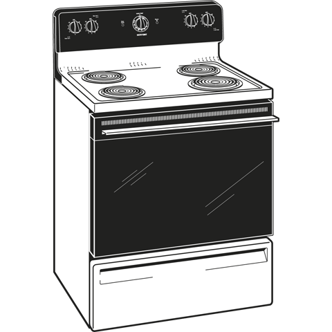 30" Free-Standing Electric Range RB525DPWH, product image 2 of 3