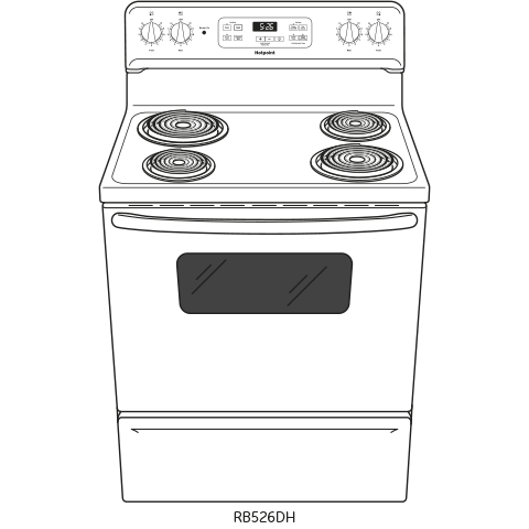 30" Free-Standing Electric Range RB526DHBB