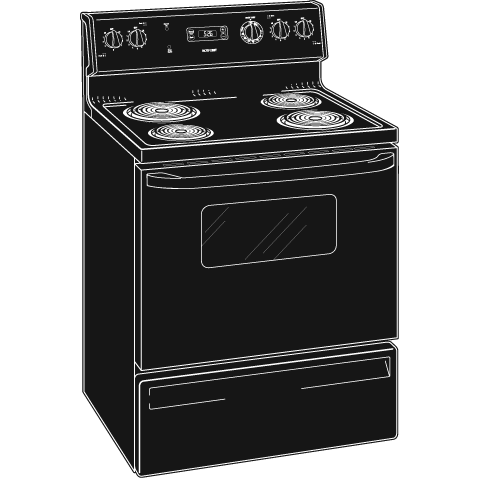 30" Free-Standing Electric Range RB526KBB, product image 2 of 3